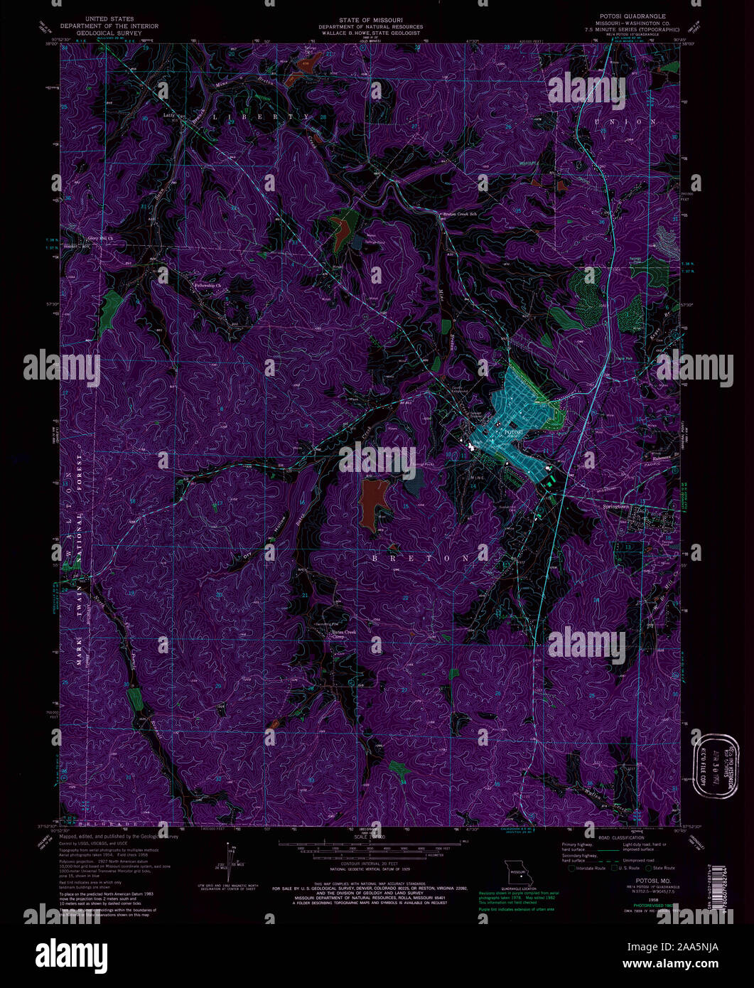 Map of potosi missouri hires stock photography and images Alamy
