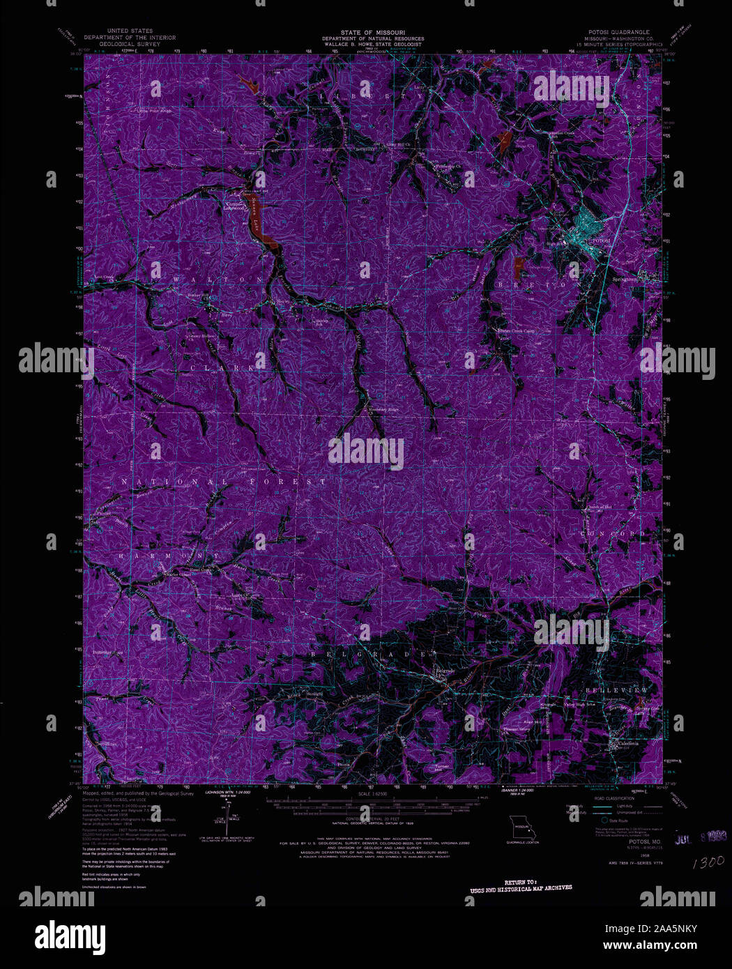 Map of potosi missouri hires stock photography and images Alamy