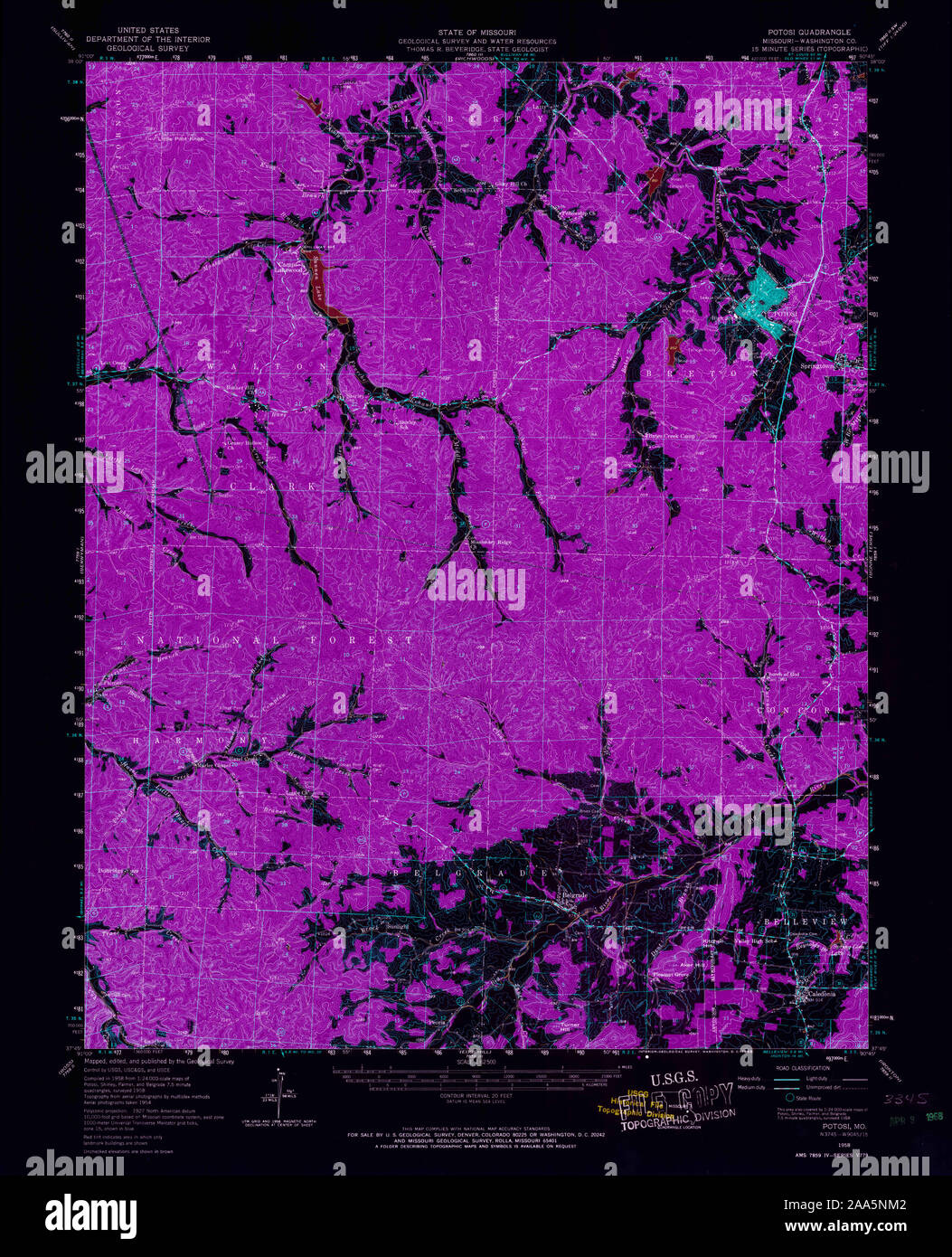 Map of potosi missouri hires stock photography and images Alamy