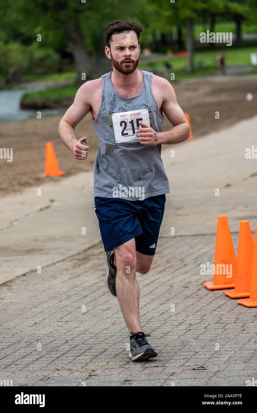 Cooperstown Triathlon 2019 Stock Photo