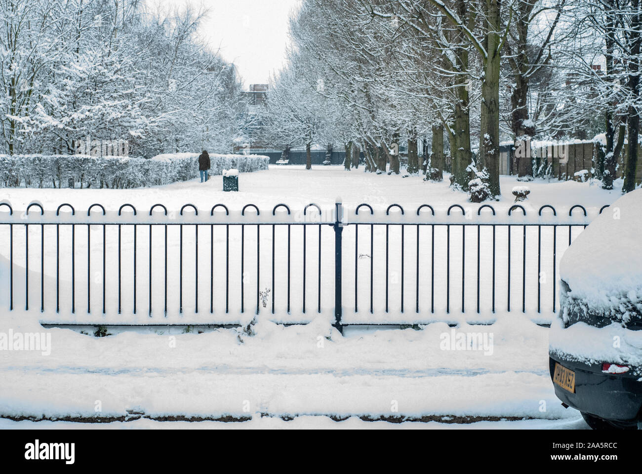 A Snowy Day in West London Stock Photo