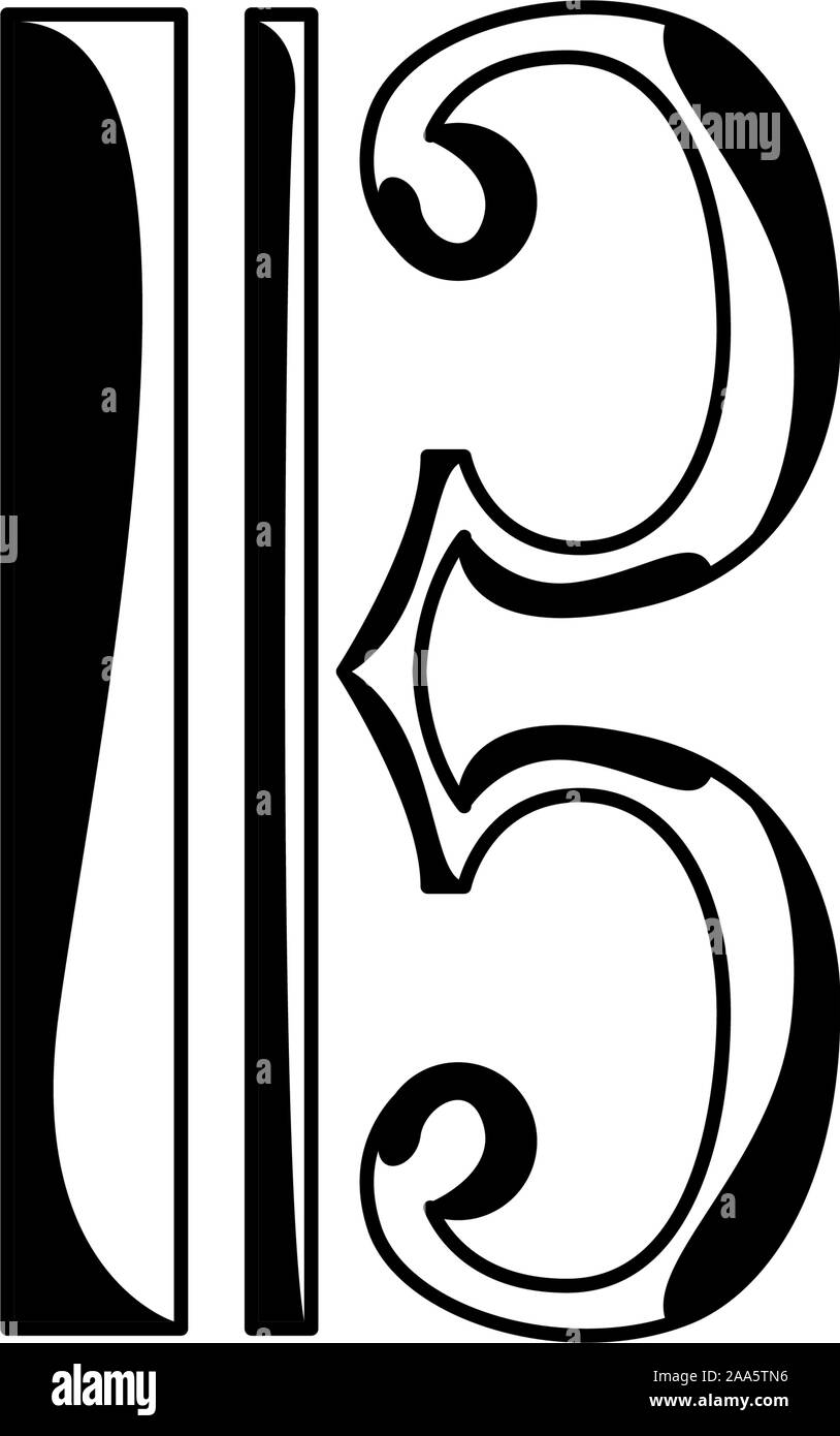 Alto and tenor clef icon. Musical note Vector Stock Vector Image