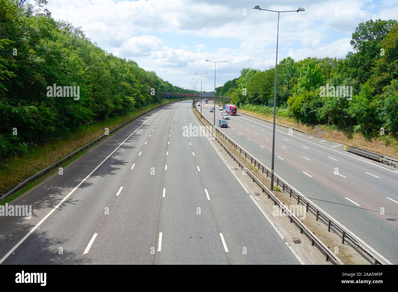M25 motorway junction 10 Surrey England Stock Photo