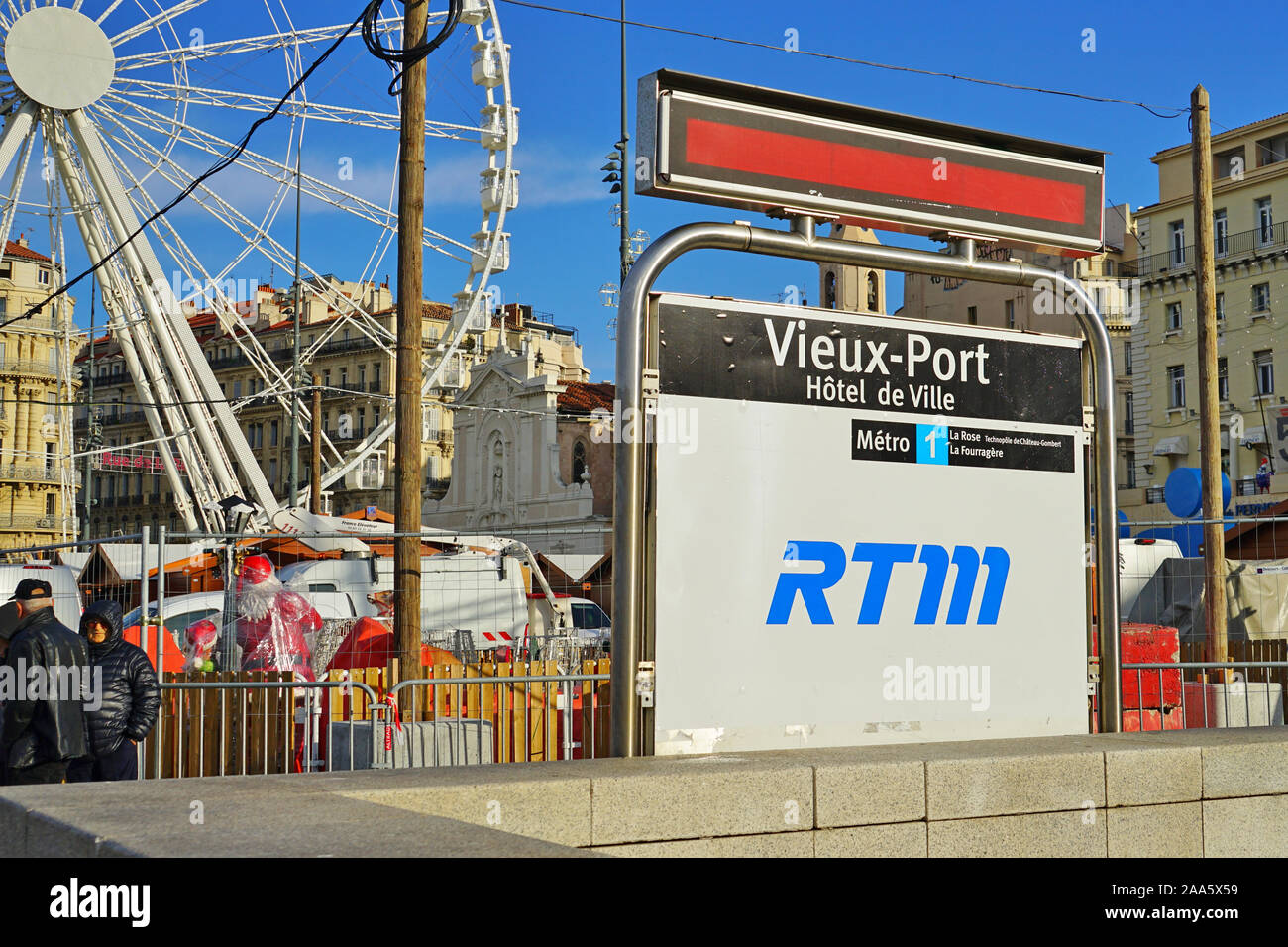 MARSEILLE, FRANCE -13 NOV 2019- View of the Vieux-Port metro subway station  from Regie des Transports Metropolitains (RTM) in Marseille, France Stock  Photo - Alamy