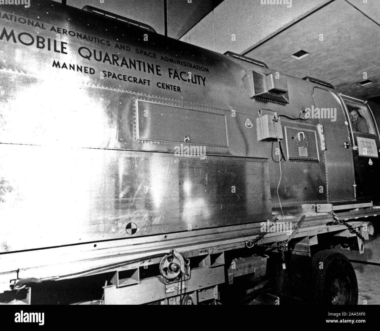 Mobile Quarantine Facility (MQF) which served as their home until they reached the NASA Manned Spacecraft Center (MSC) Lunar Receiving Laboratory in Houston, Texas. Stock Photo