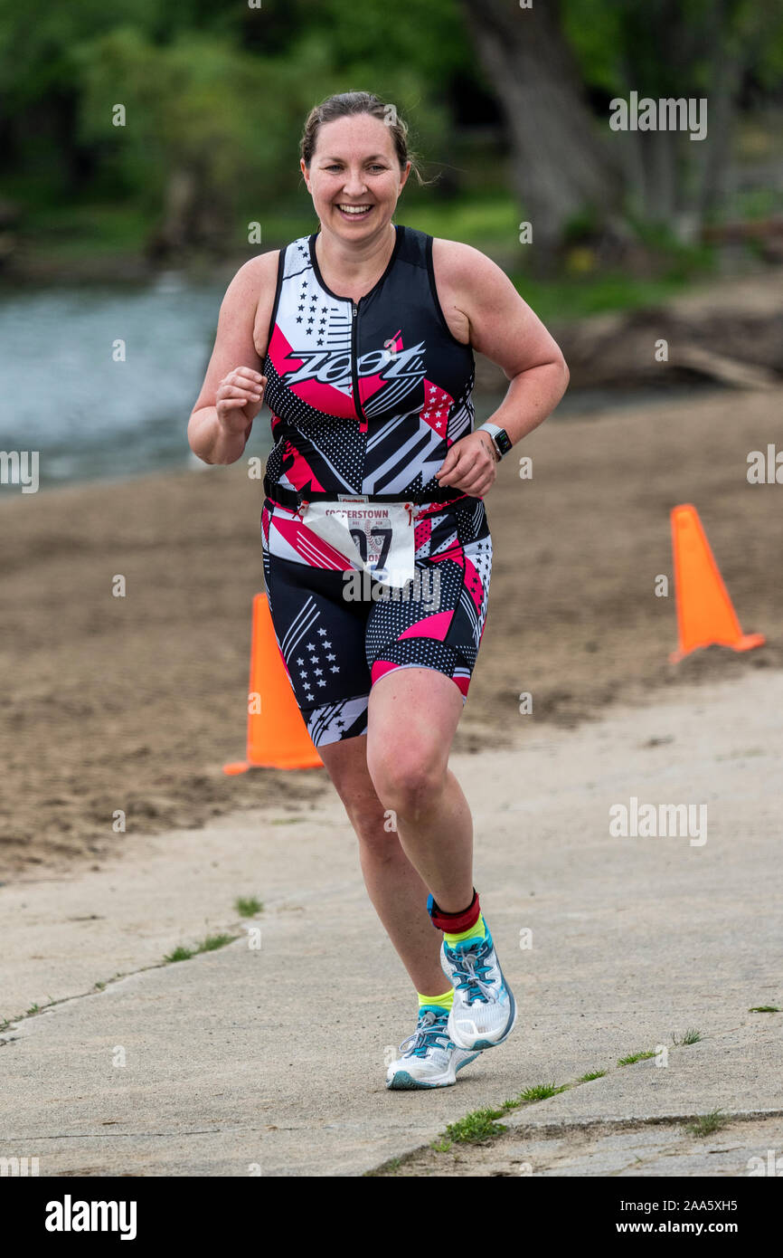 Cooperstown Triathlon 2019 Stock Photo