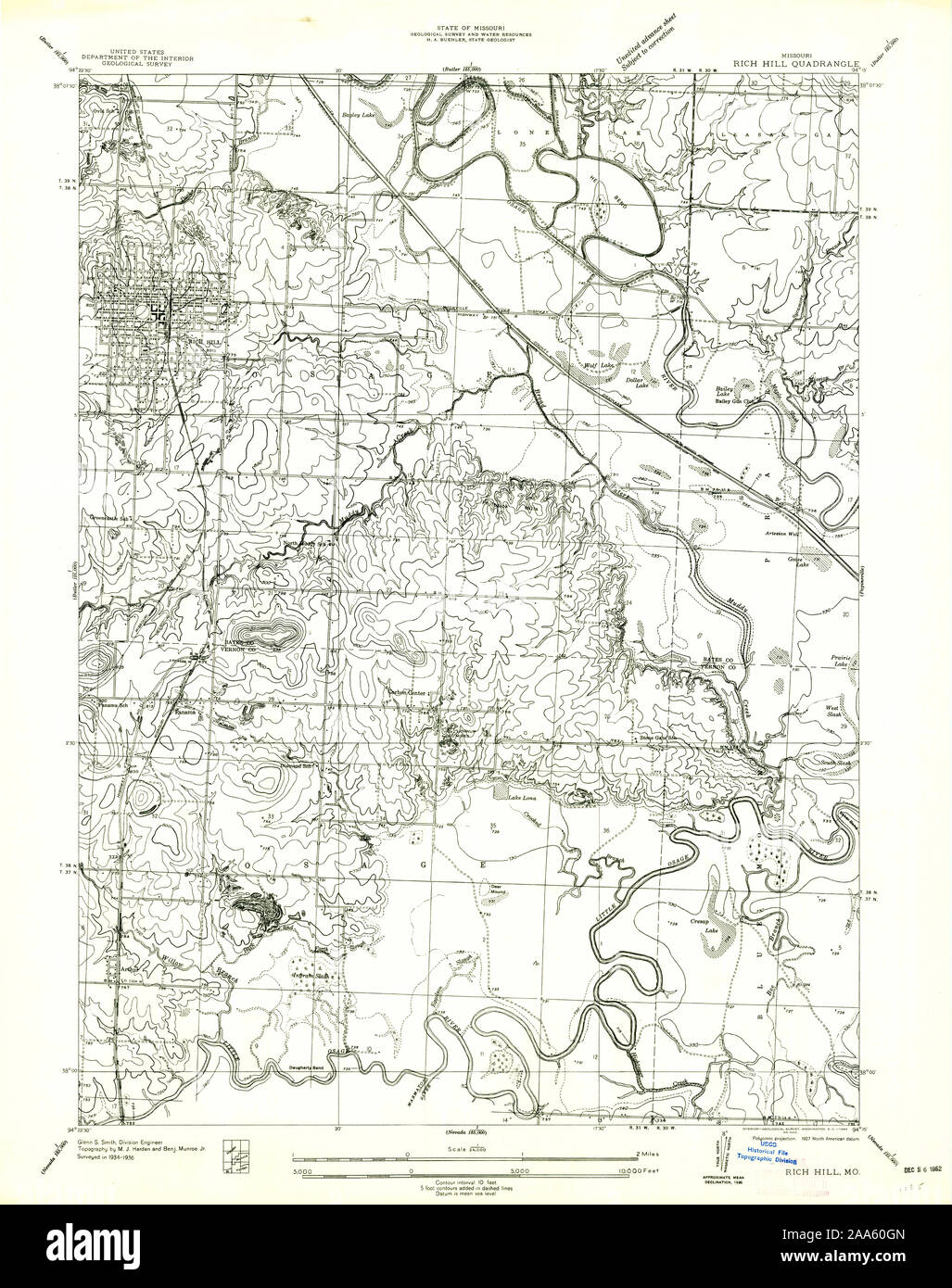 Map of rich hill missouri hires stock photography and images Alamy
