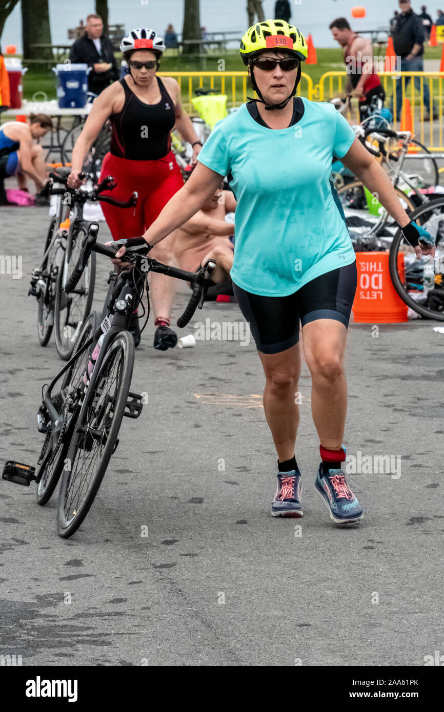 Cooperstown Triathlon 2019 Stock Photo