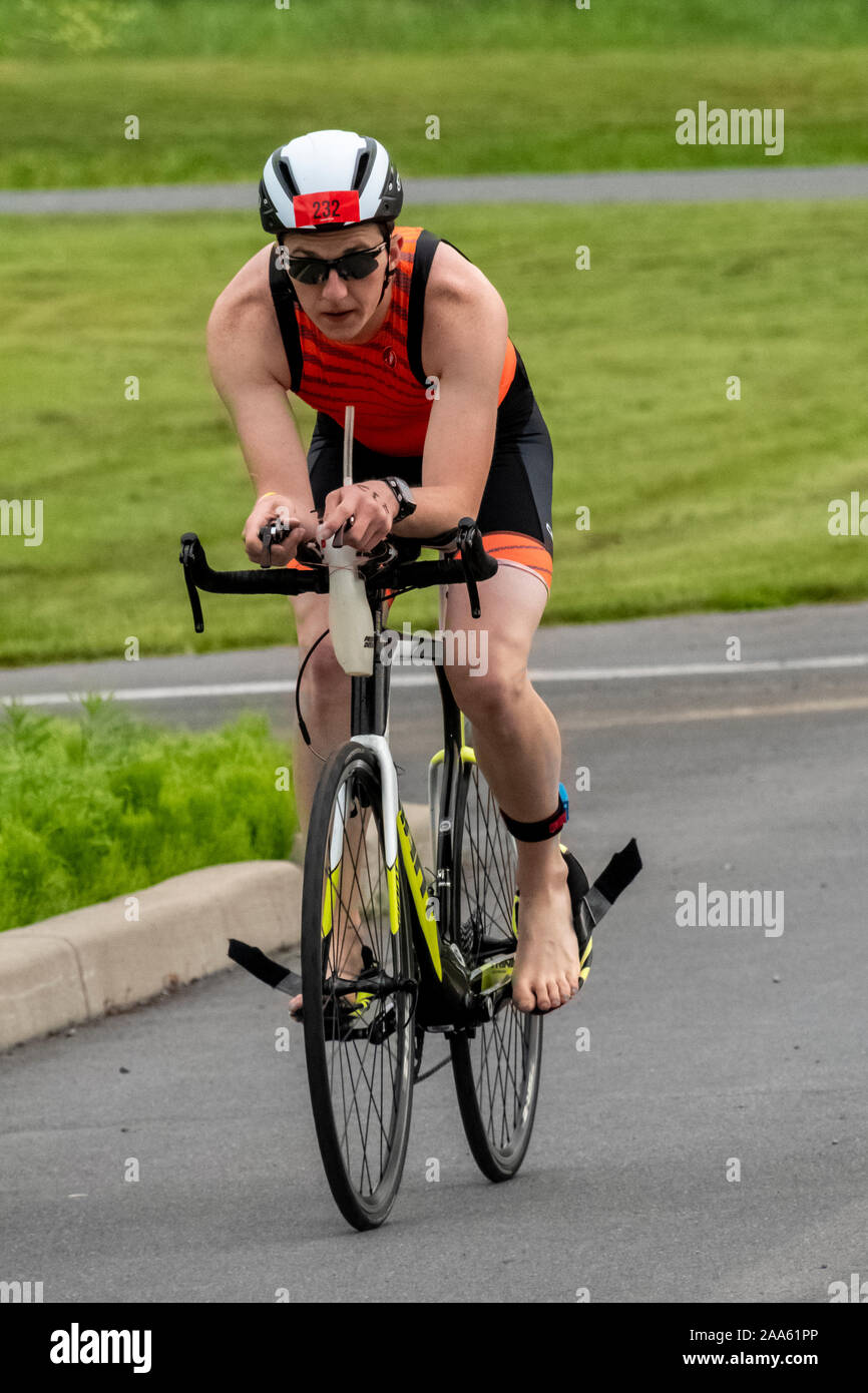 Cooperstown Triathlon 2019 Stock Photo