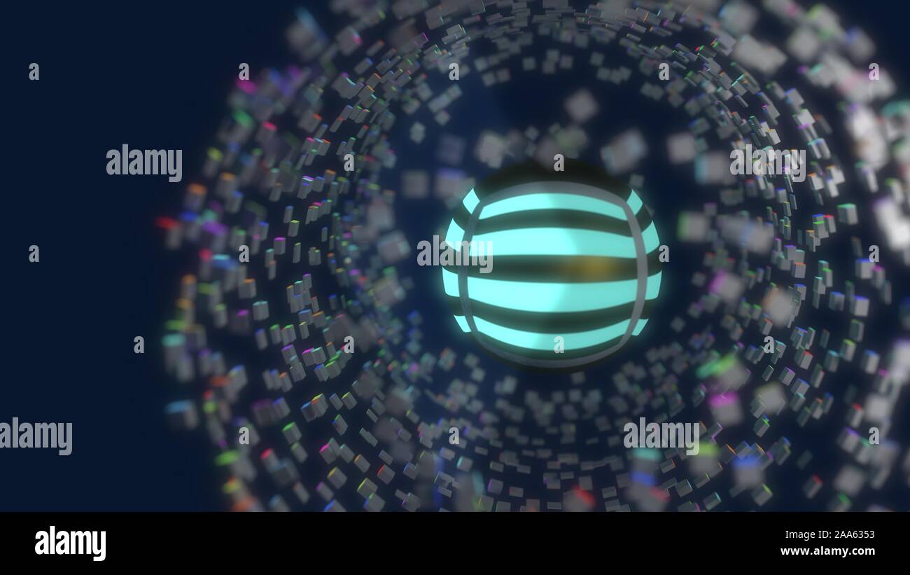 Abstract cubes and sphere of background, 3d render Stock Photo - Alamy