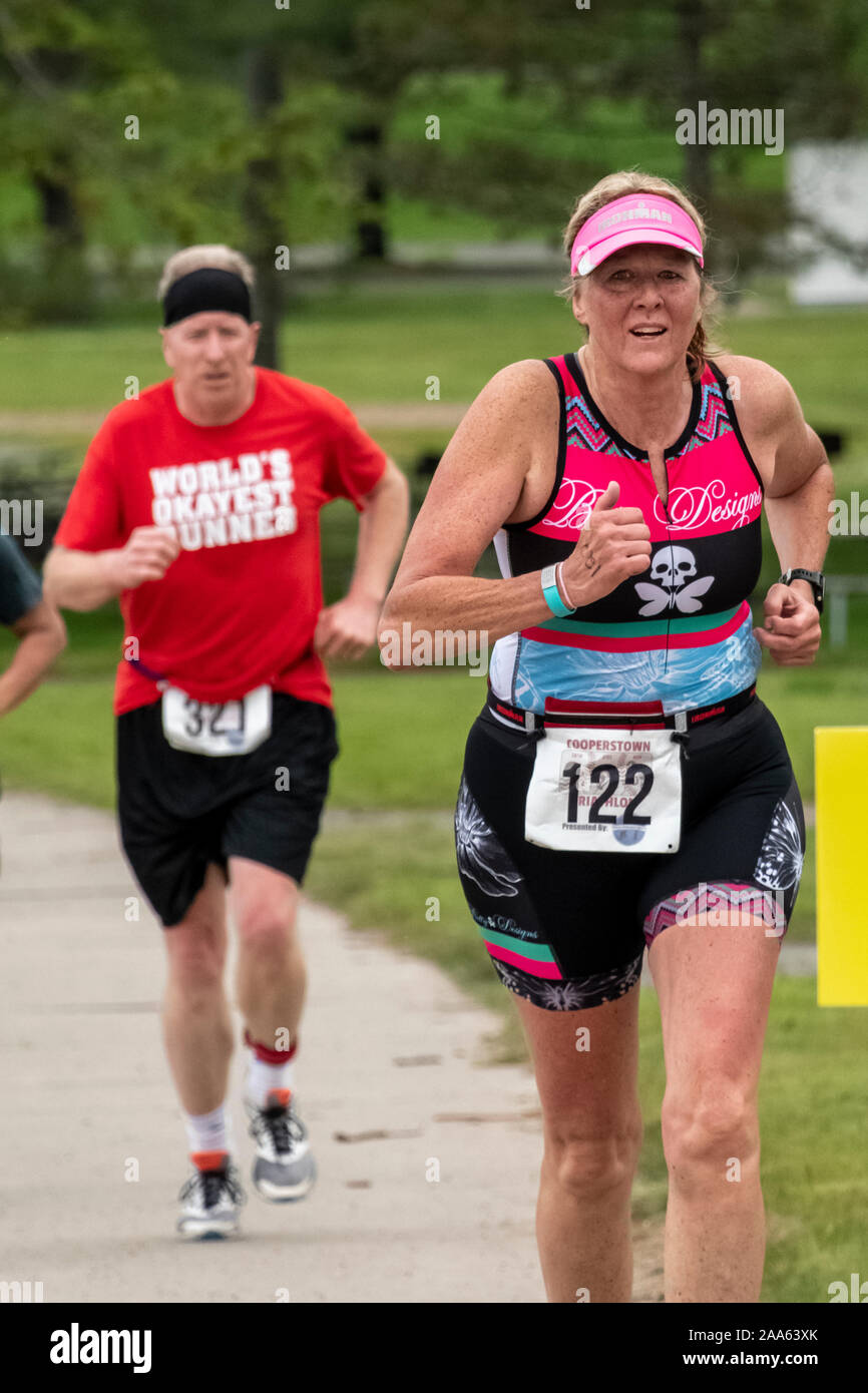 Cooperstown Triathlon 2019 Stock Photo