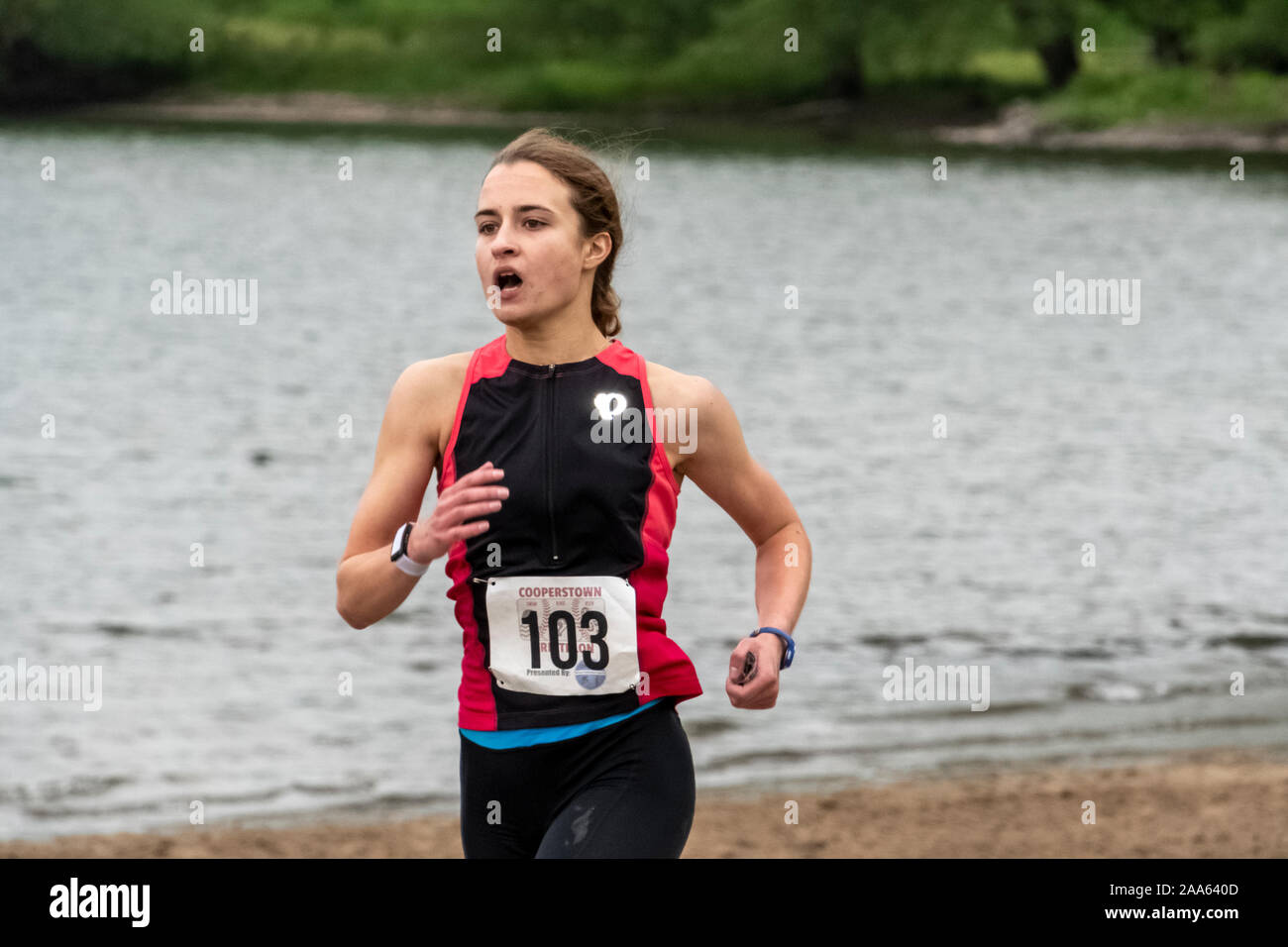 Cooperstown Triathlon 2019 Stock Photo