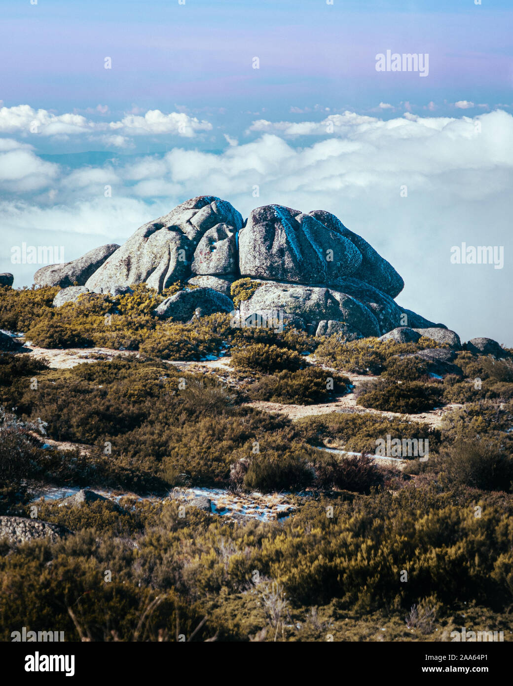 on the top of the mountain, Portugal Stock Photo