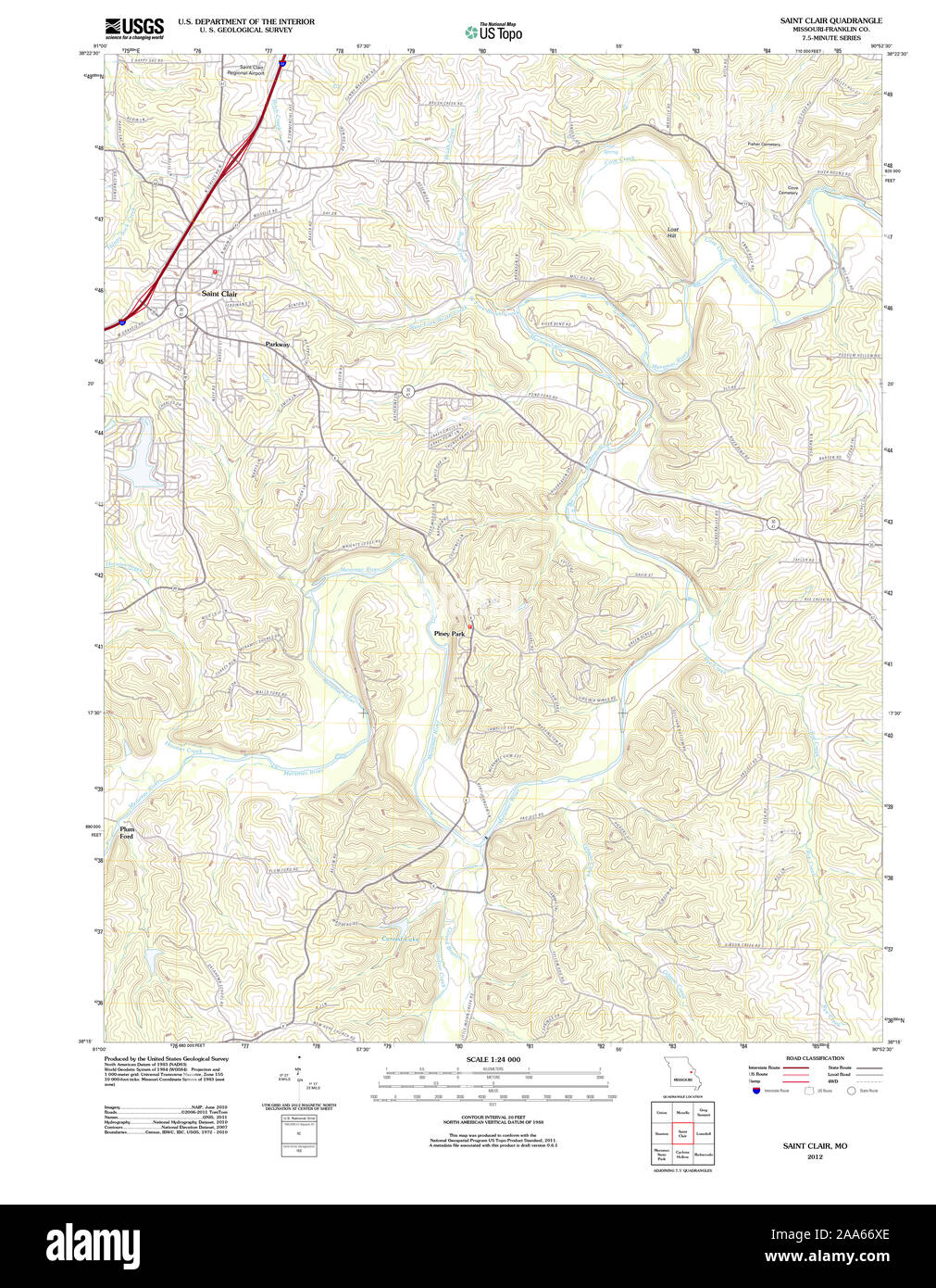 Saint clair missouri map hi-res stock photography and images - Alamy