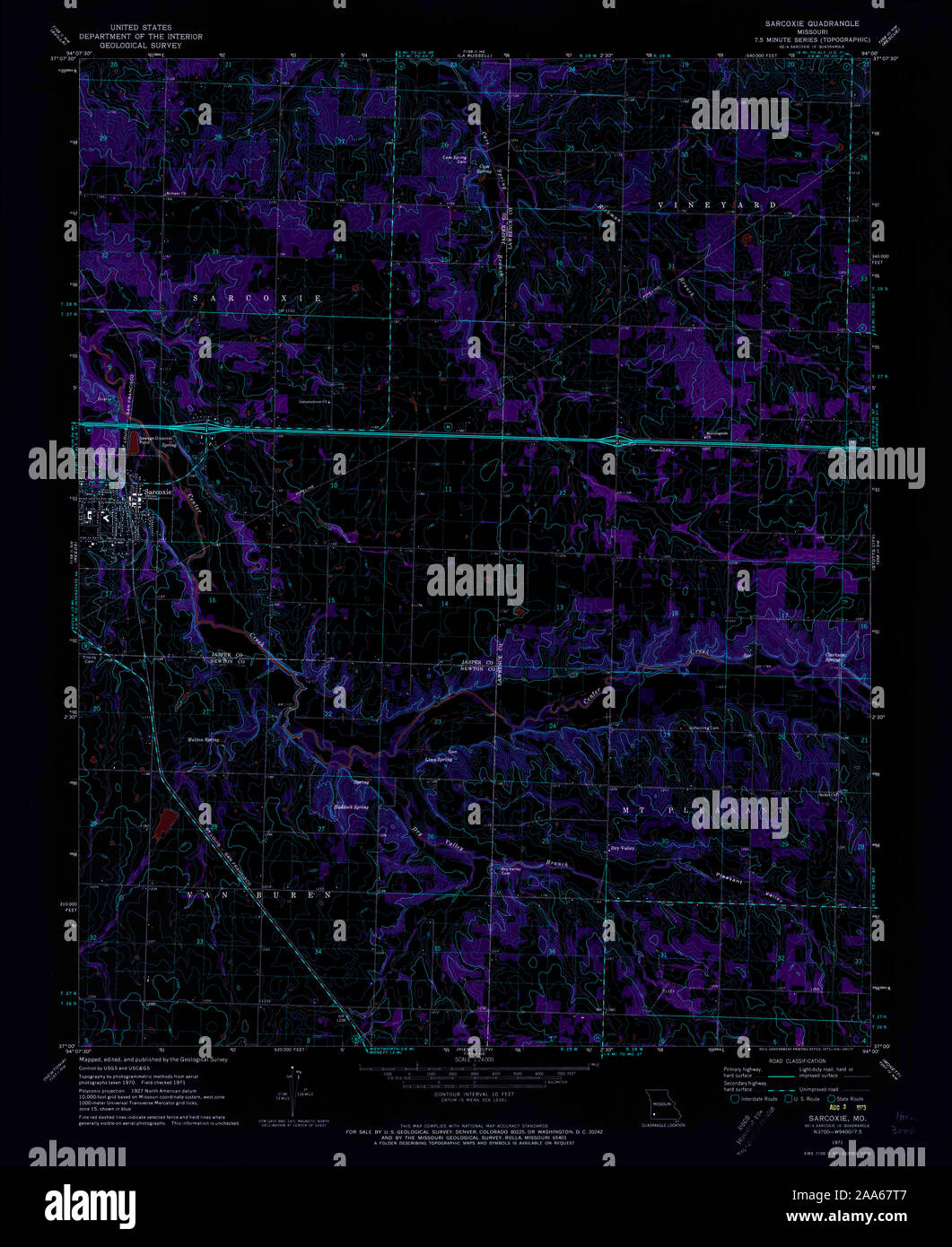 Map of sarcoxie hires stock photography and images Alamy