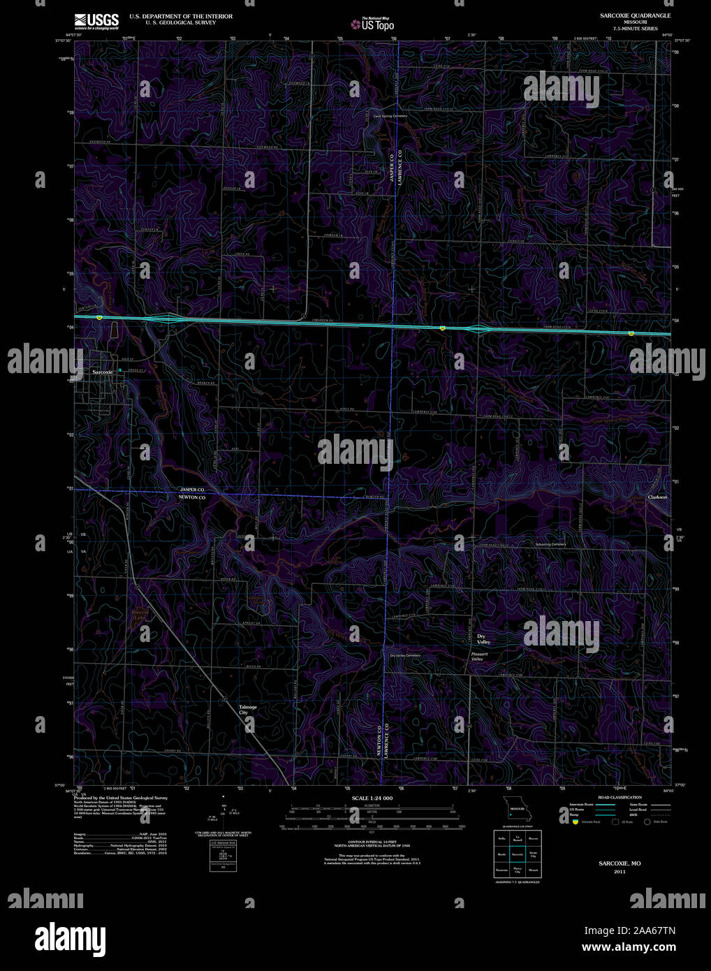 Map of sarcoxie hires stock photography and images Alamy