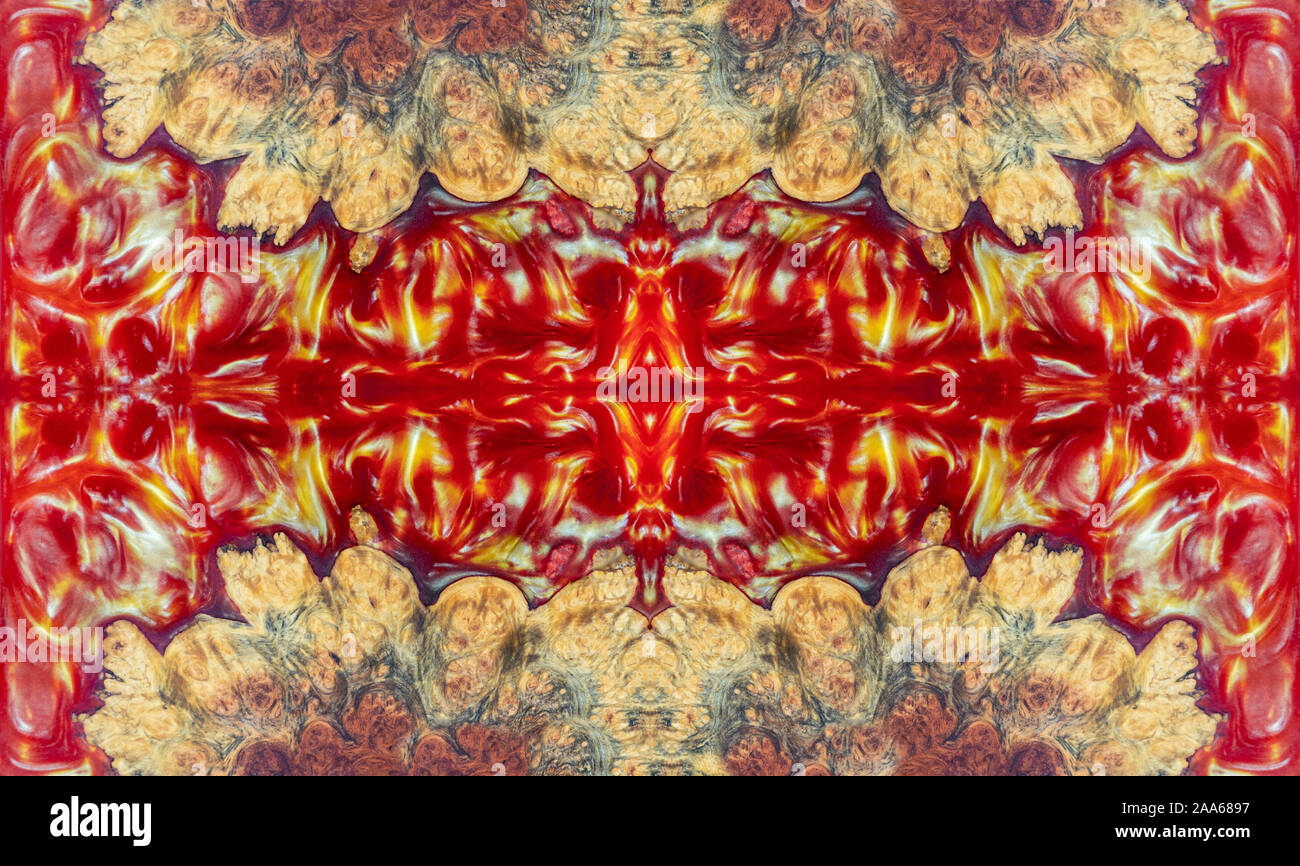 Stabilizing Abstract Casting epoxy resin red Stabilizing burl wood abstract art background ...