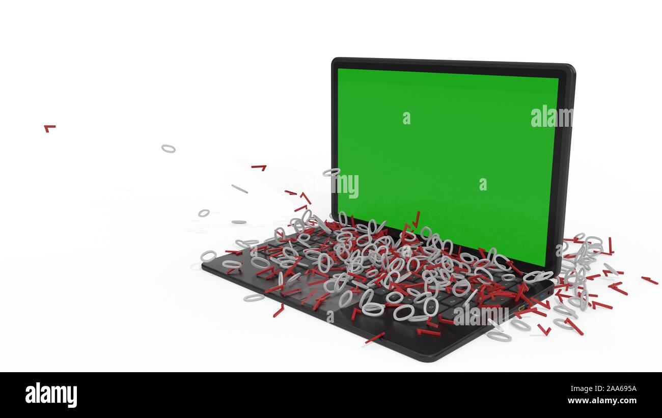 A zero data and the background of a computer, 3d render Stock Photo - Alamy