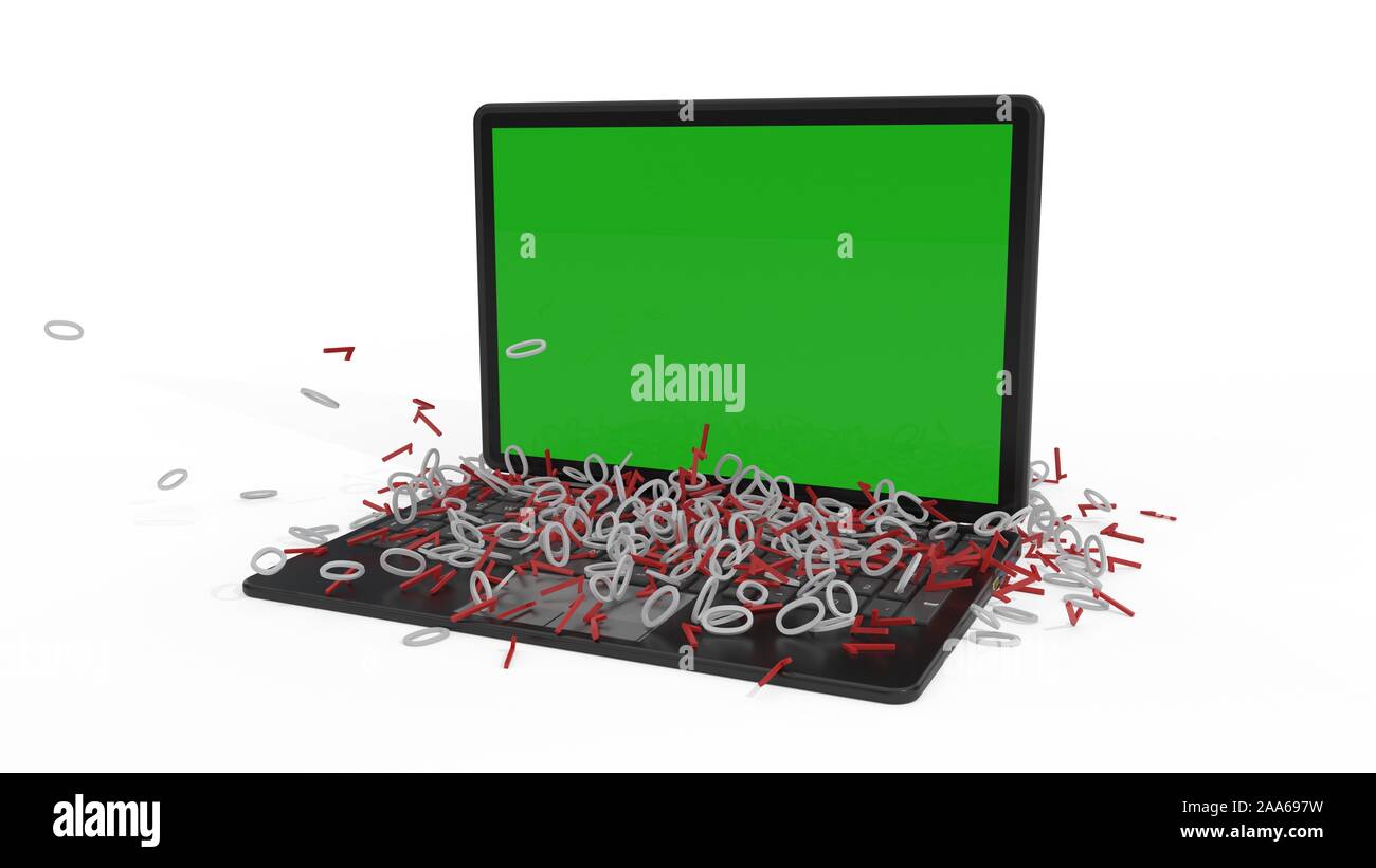 A zero data and the background of a computer, 3d render Stock Photo - Alamy