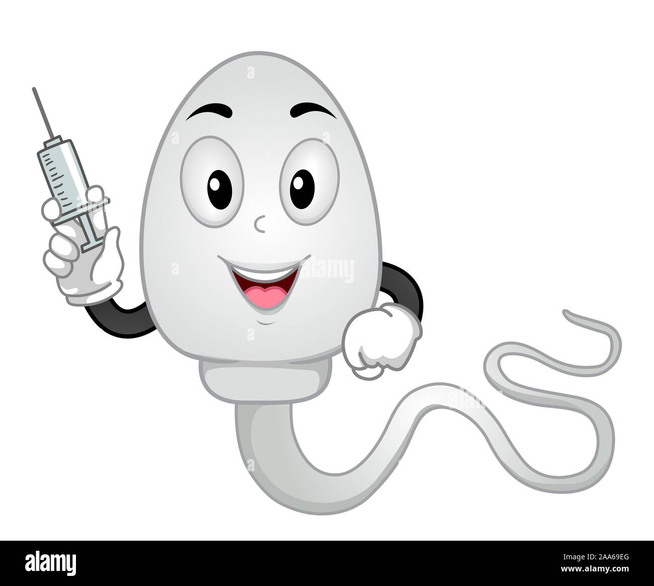 Illustration of a Sperm Mascot Holding a Syringe Stock Photo - Alamy Illustration of a Sperm Mascot Holding a Syringe Stock Photo - Alamy