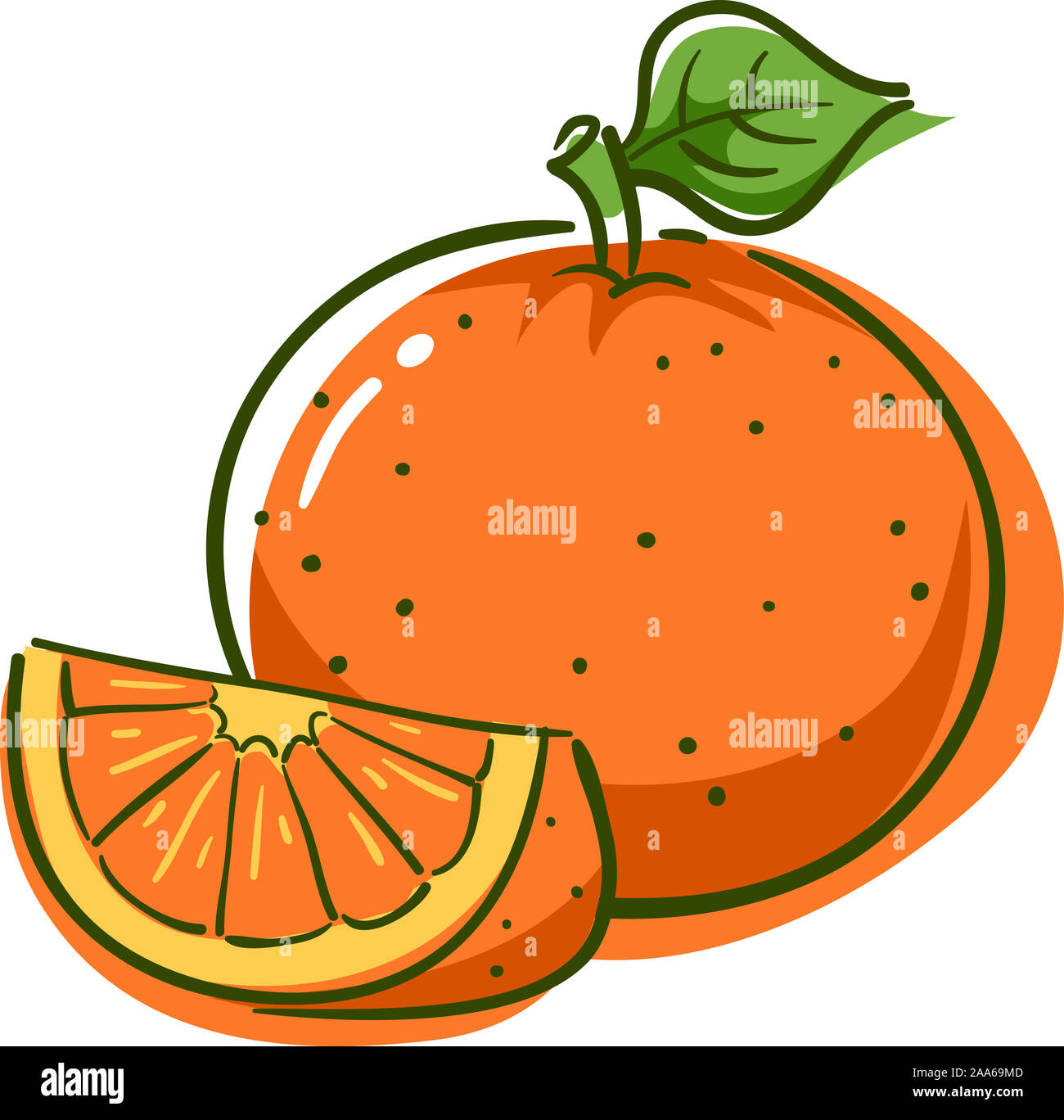 Illustration of an Orange, a Superfood Fruit Stock Photo Alamy