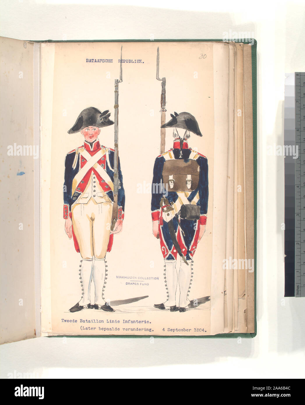 Draper Fund; Bataafsche Republiek. Tweede Bataillon Linie Infanterie (Later bepaalde verandering). 4 September 1804 Stock Photo
