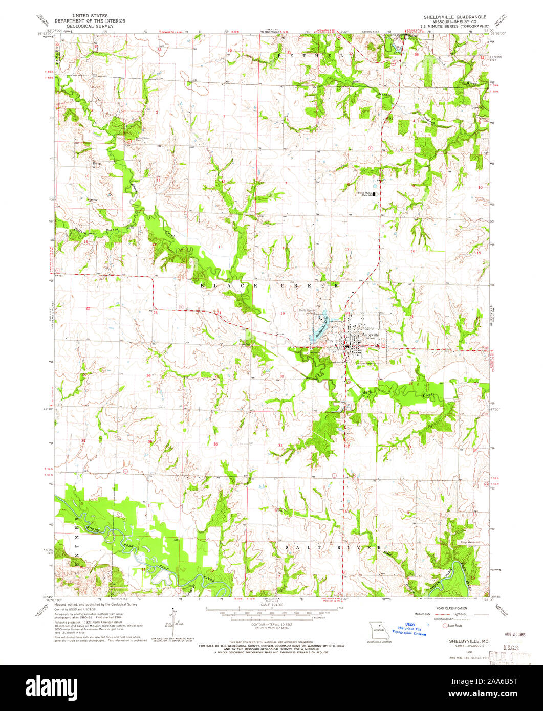 USGS TOPO Map Missouri MO Shelbyville 324124 1964 24000 Restoration USGS TOPO Map Missouri MO Shelbyville 324124 1964 24000 Restoration