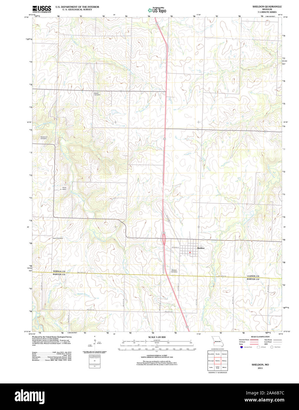 Map of sheldon missouri hi-res stock photography and images - Alamy