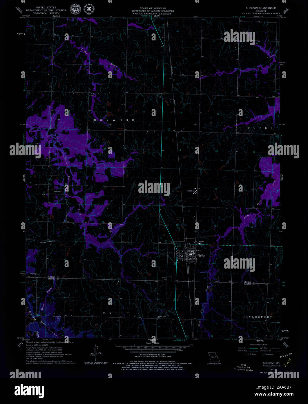 Map of sheldon missouri hi-res stock photography and images - Alamy