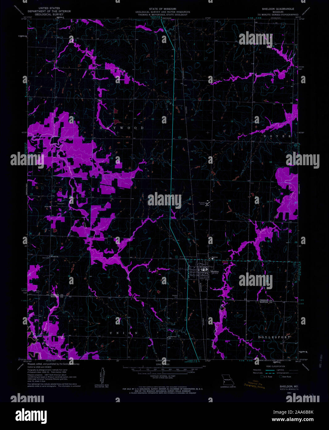 Map of sheldon missouri hi-res stock photography and images - Alamy