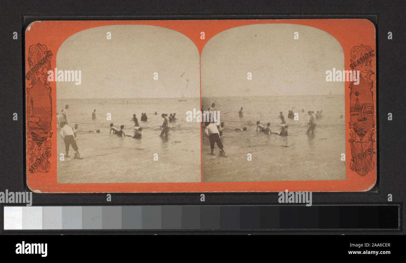 Includes views by Anthony, Keystone, Strohmeyer & Wyman and other photographers and publishers. Robert Dennis Collection of Stereoscopic Views. Title devised by cataloger. Views of Coney Island, Brighton and Manhattan Beaches: people on the beach, in the water, one view showing drowned boy, rescuers and onlookers, benches, Iron Pier, Oriental Hotel and an amusement ride called the Razzle Dazzle at Coney Island; Music Pavilion, boardwalk, Hotel Brighton, Feltman's Hotel at Brighton Beach; Manhattan Beach Hotel, music stand; toll gate on Shell Road.; Bathing scene. (West Brighton Beach, Coney Is Stock Photo