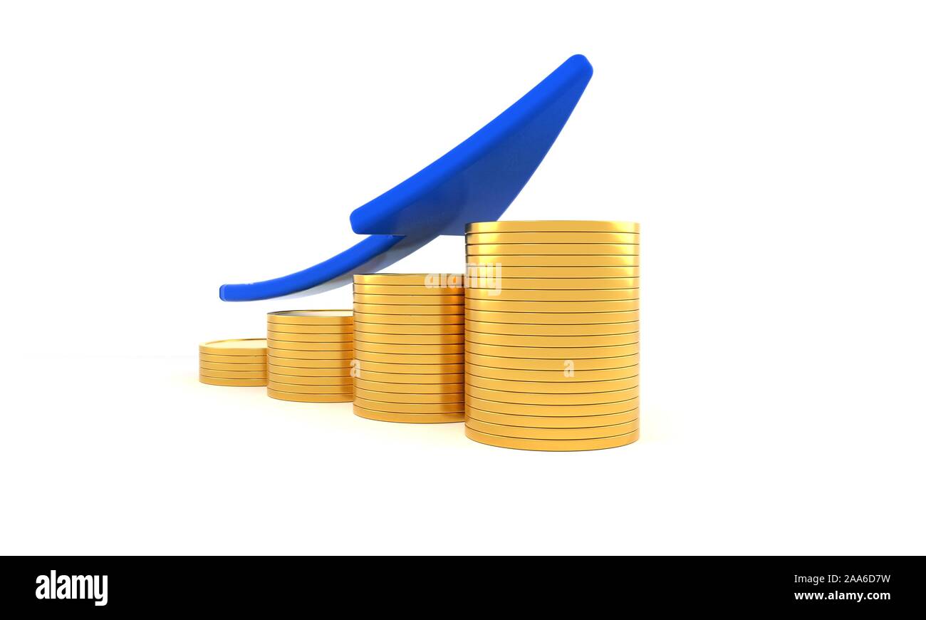 Economic growth concept, 3d render Stock Photo - Alamy