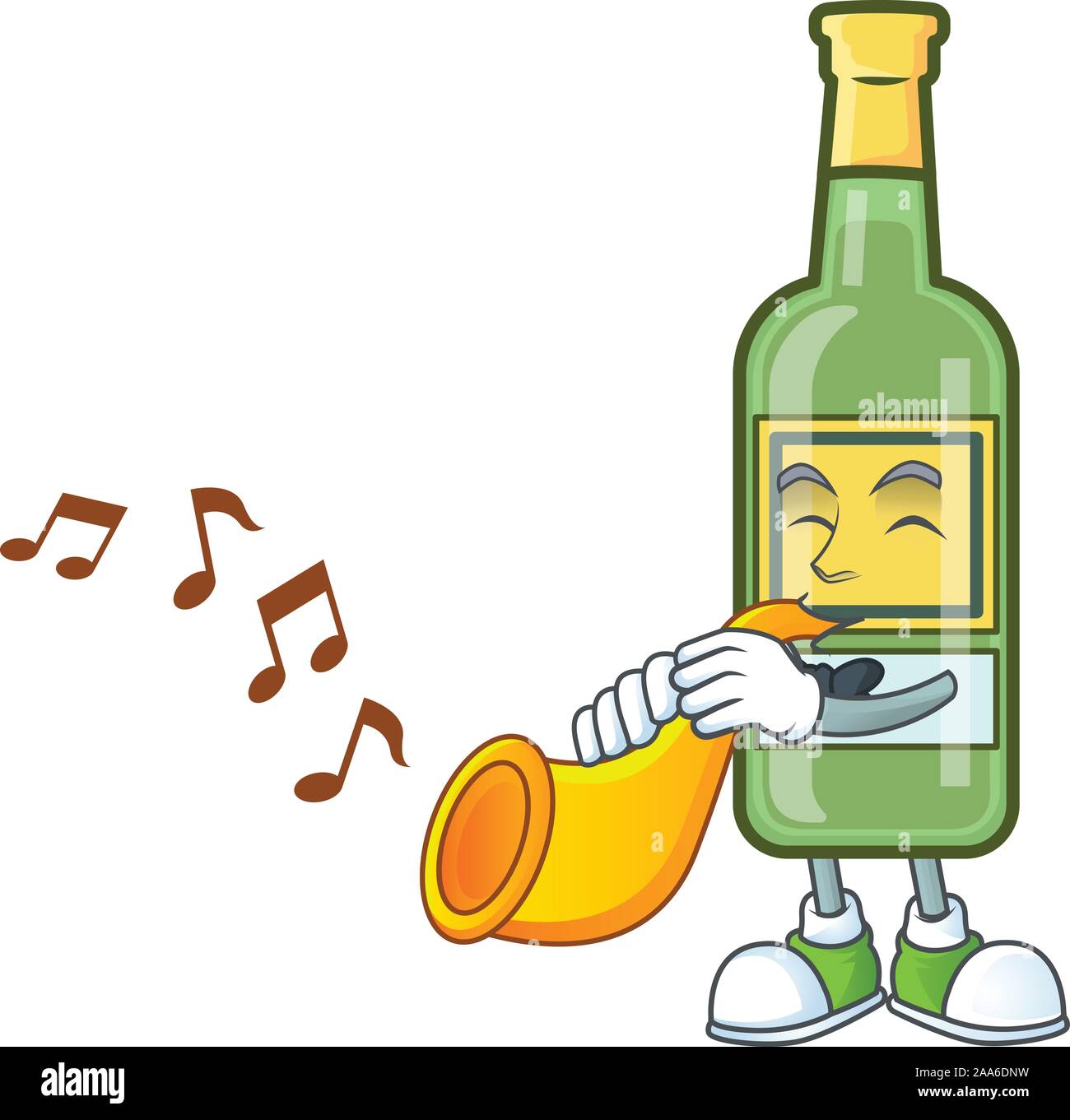 Character a with trumpet in the whiskey cartoon Stock Vector Image