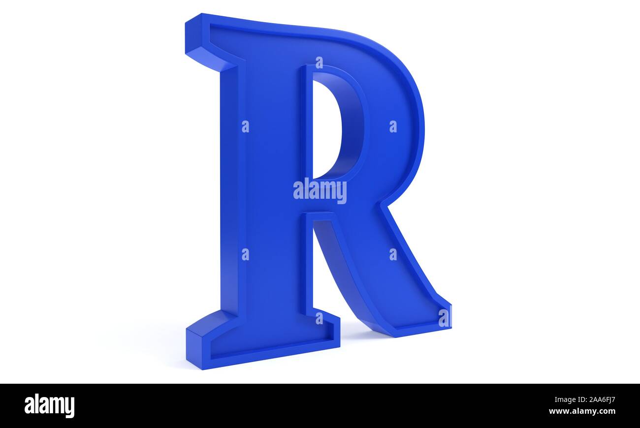 Blue letter R, 3d render Stock Photo Alamy