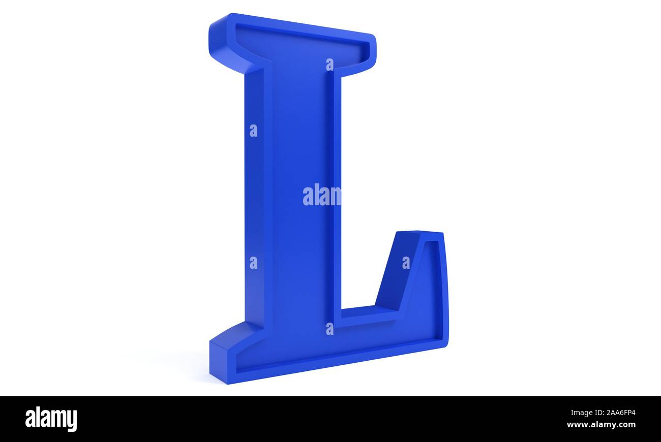 Blue letter L, 3d render Stock Photo - Alamy