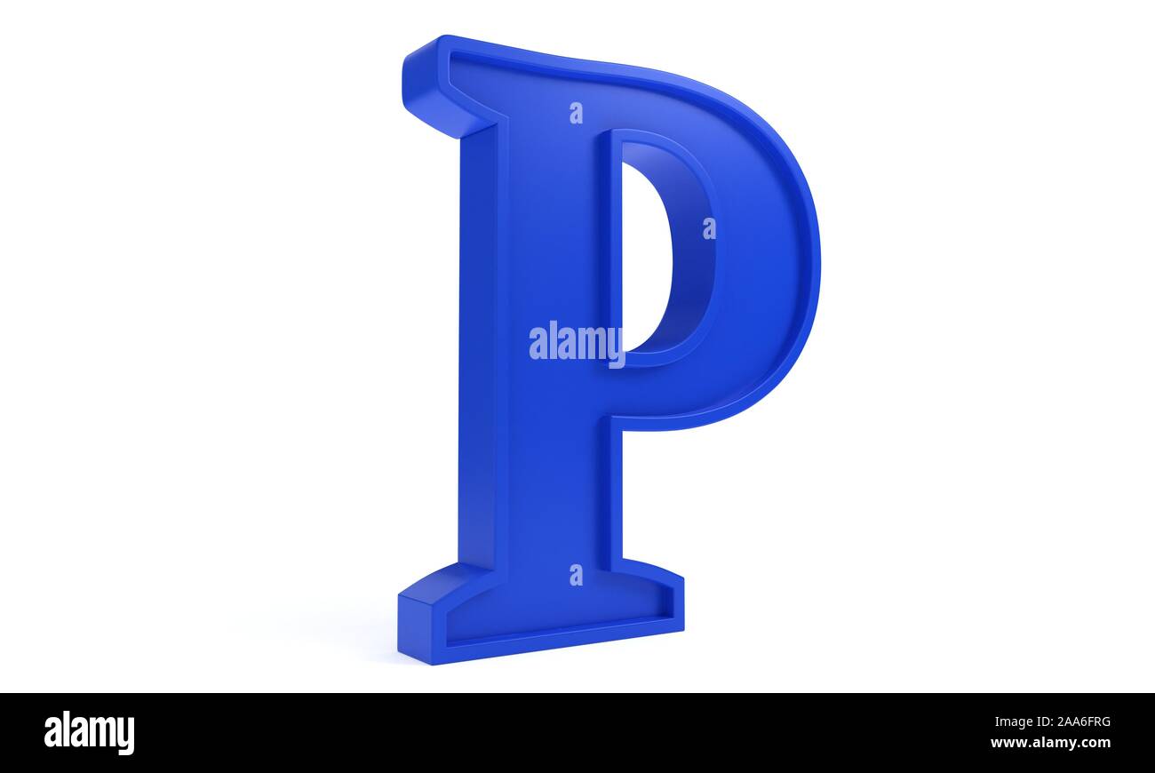 Blue letter P, 3d render Stock Photo Alamy