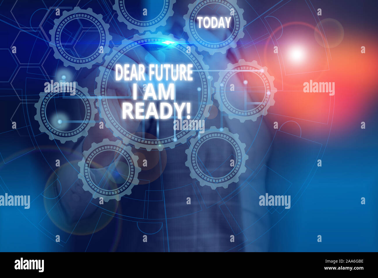 Future Ready. Sign Text sign showing Dear Future I Am Ready. Business photo showcasing ...