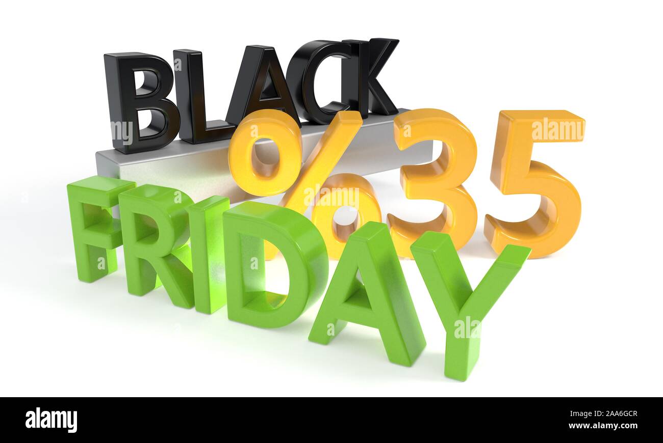 Black Friday discount thirtyfive percent, 3d render Stock Photo