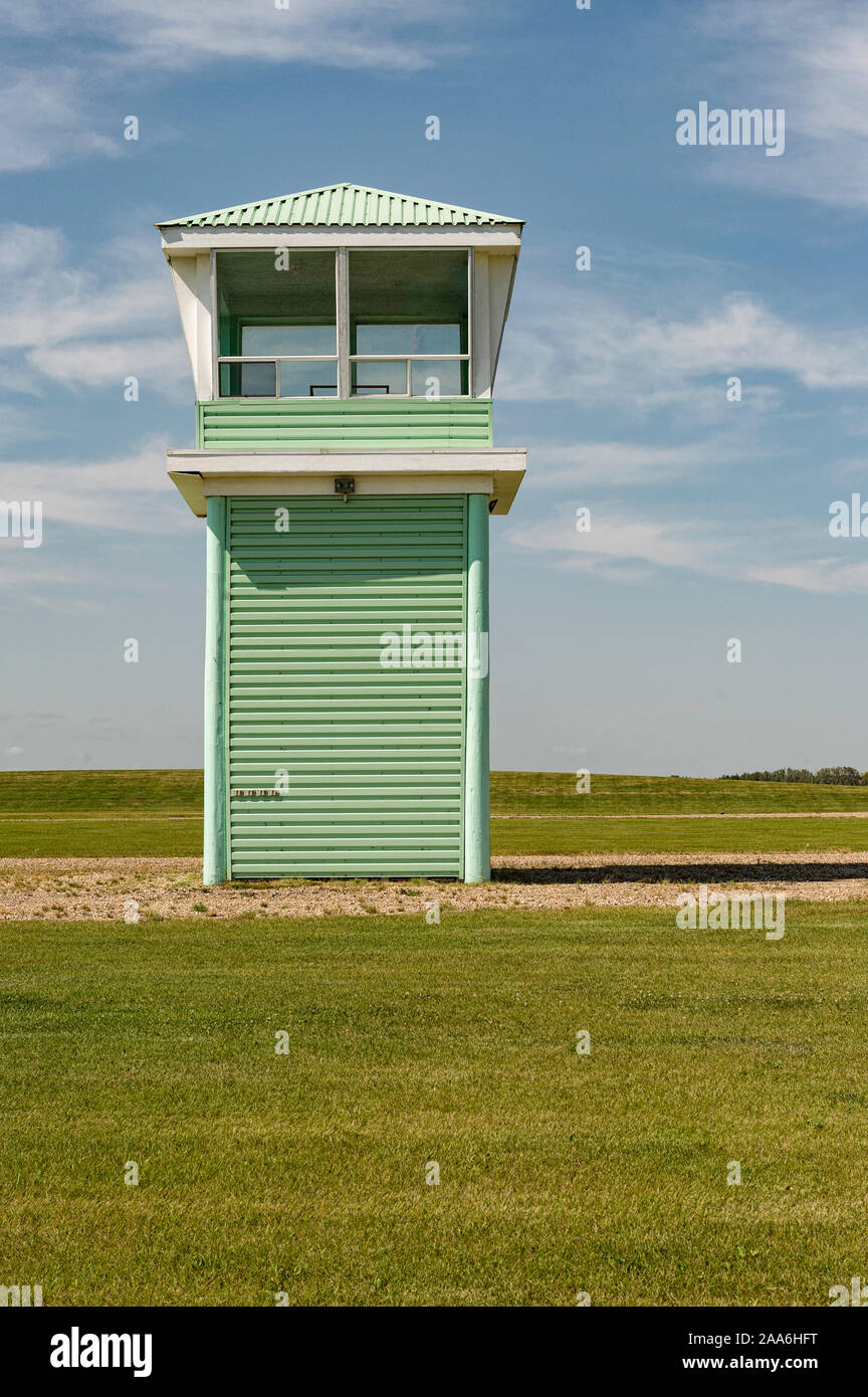Vintage 1940's air control tower in Wetaskiwin Alberta Canada Stock Photo