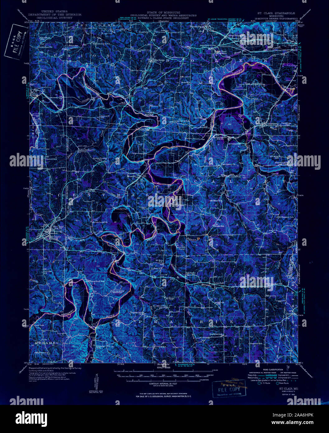 Usgs Topo Maps Missouri Usgs Topo Map Missouri Mo St Clair 325249 1950 62500 Inverted Restoration Stock Photo - Alamy Usgs Topo Maps Missouri Usgs Topo Map Missouri Mo St Clair 325249 1950 62500 Inverted Restoration Stock Photo - Alamy