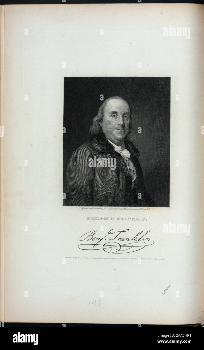 Illustrated By Thomas Addis Emmet 10 Volume 2 Consists Of Pages 1 99 Of The 1865 Quarto Edition Of The Work Volume 3 Of Pages 99 213 Volume 5 Of Pages 303 400 Citation Reference Em125 Benjamin Franklin Stock Photo Alamy