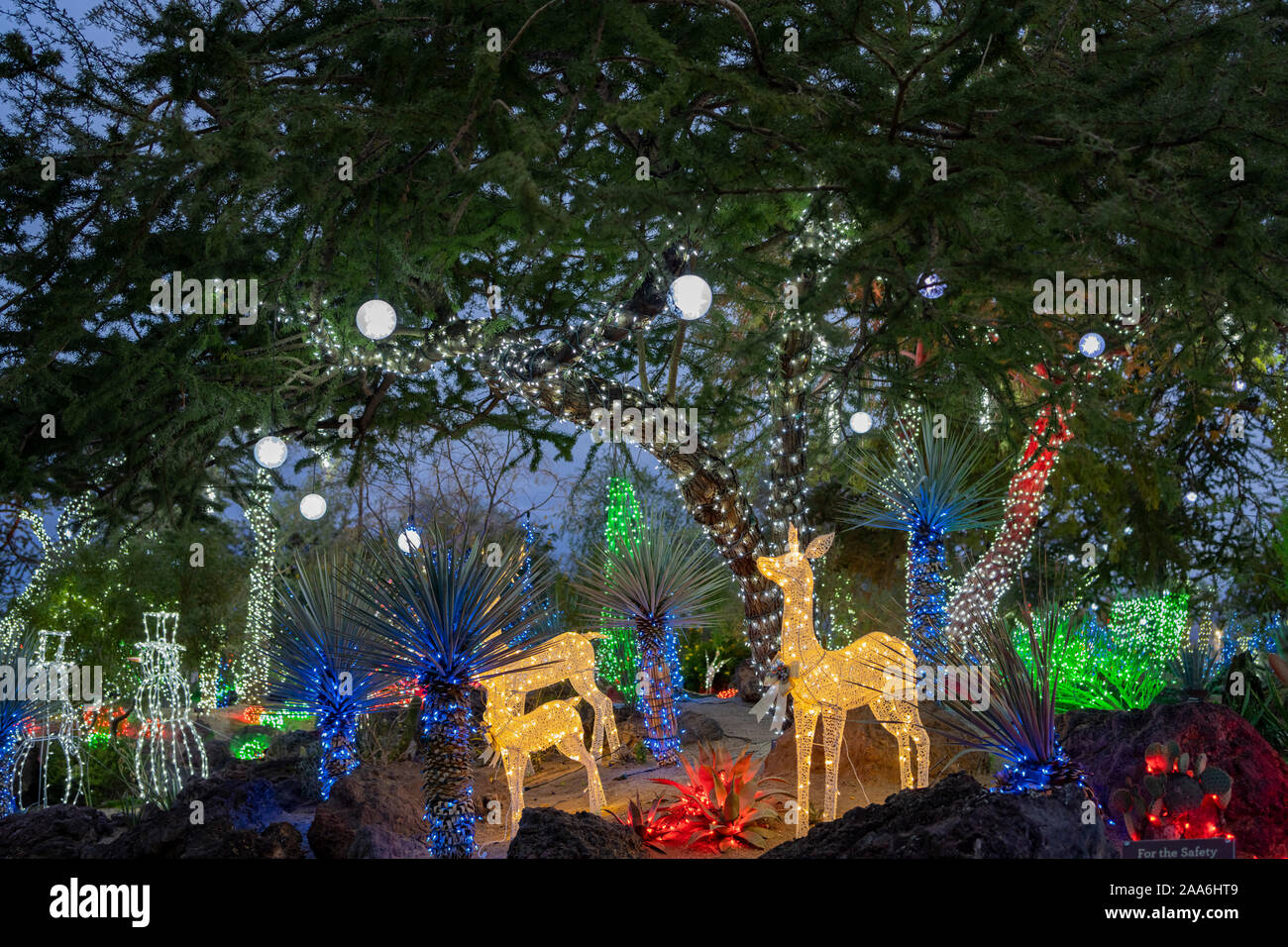 Night view of many Christmas lights at Henderson, Nevada Stock Photo