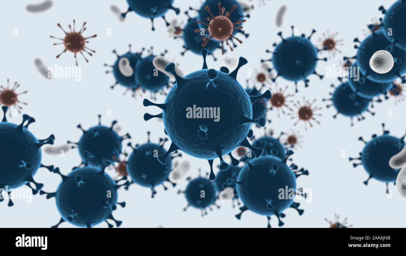 Microscopic images of viruses and bacteria, 3d render Stock Photo - Alamy
