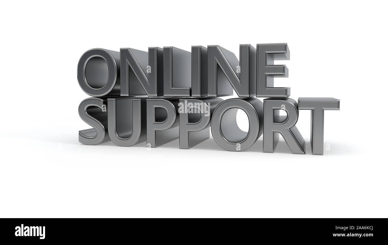 Online support text on a white background, 3d render Stock Photo - Alamy