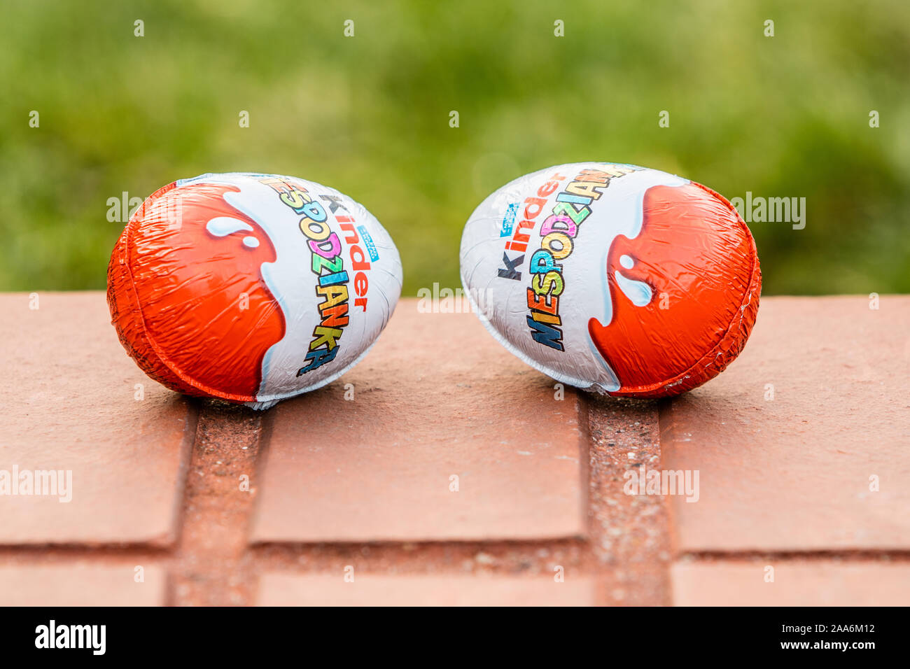 Kinder Surprise egg consists of a chocolate shell, plastic capsule with