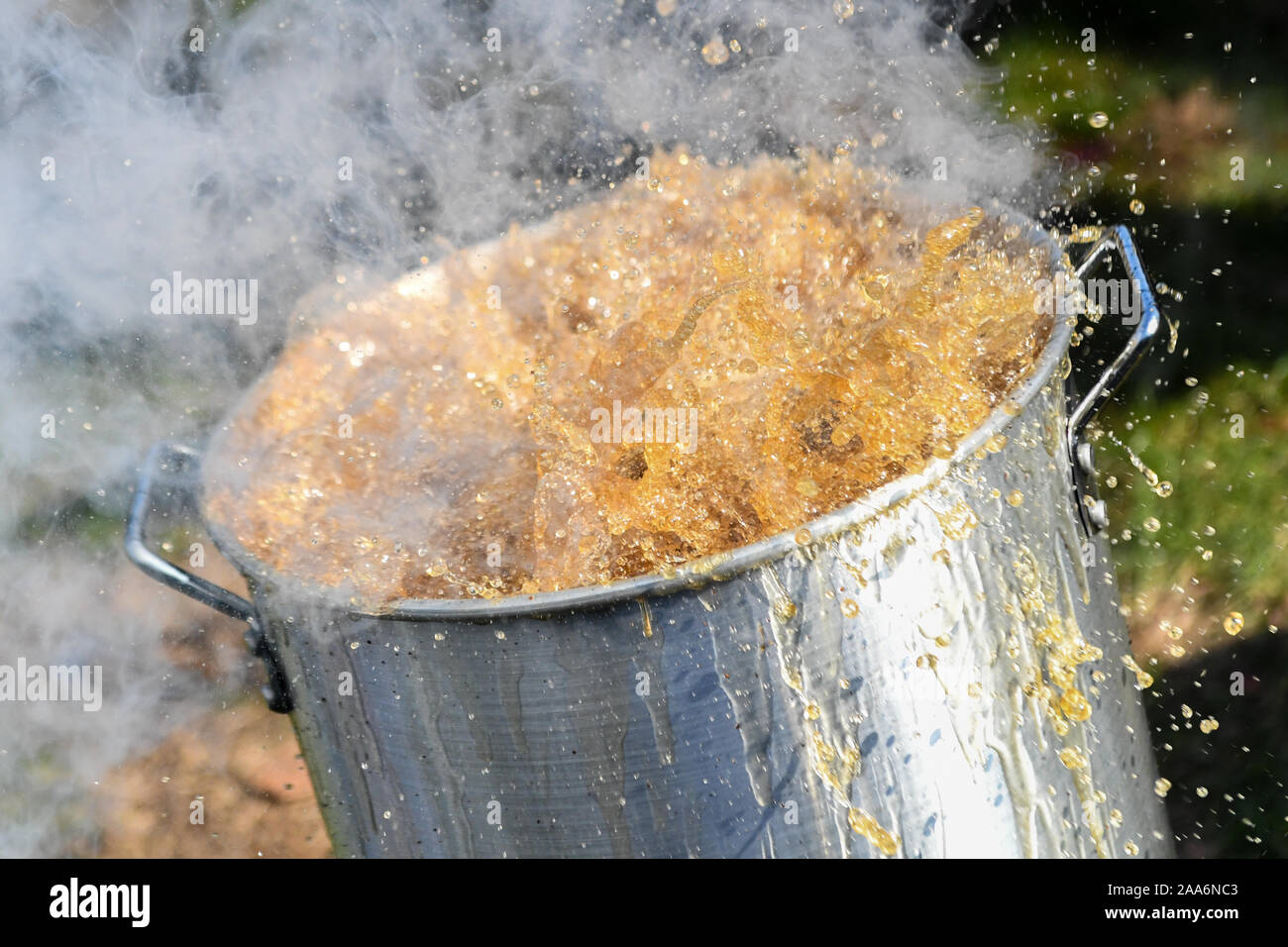 Deep Fryers With Boiling Oil Stock Photo - Download Image Now