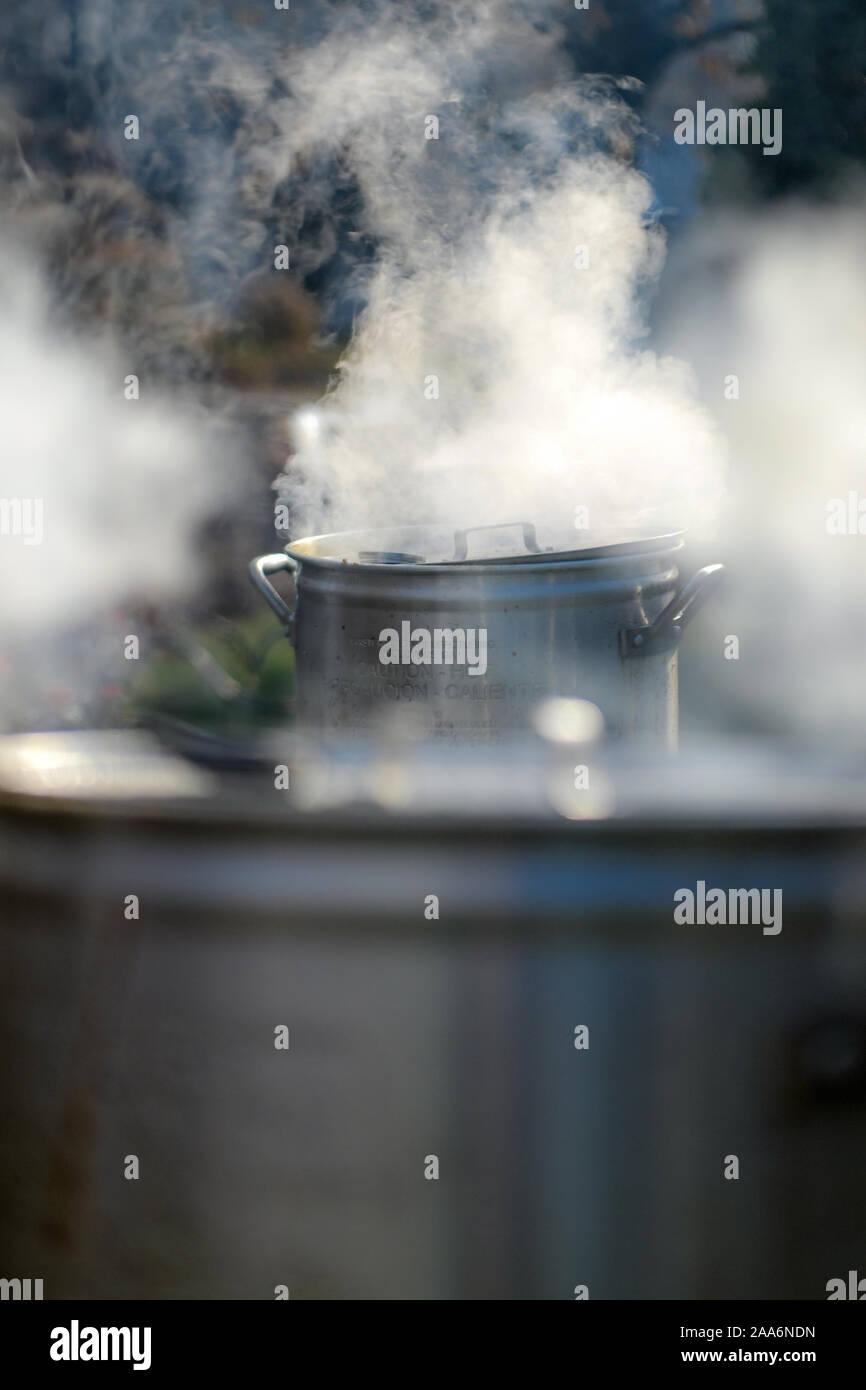 Deep frier with steam steaming deep frier steaming hot oil deep