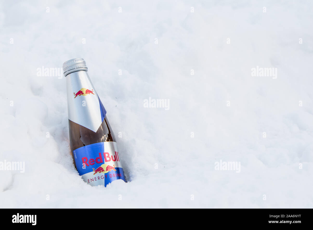 Can of Red Bull Energy Drink Stock Photo