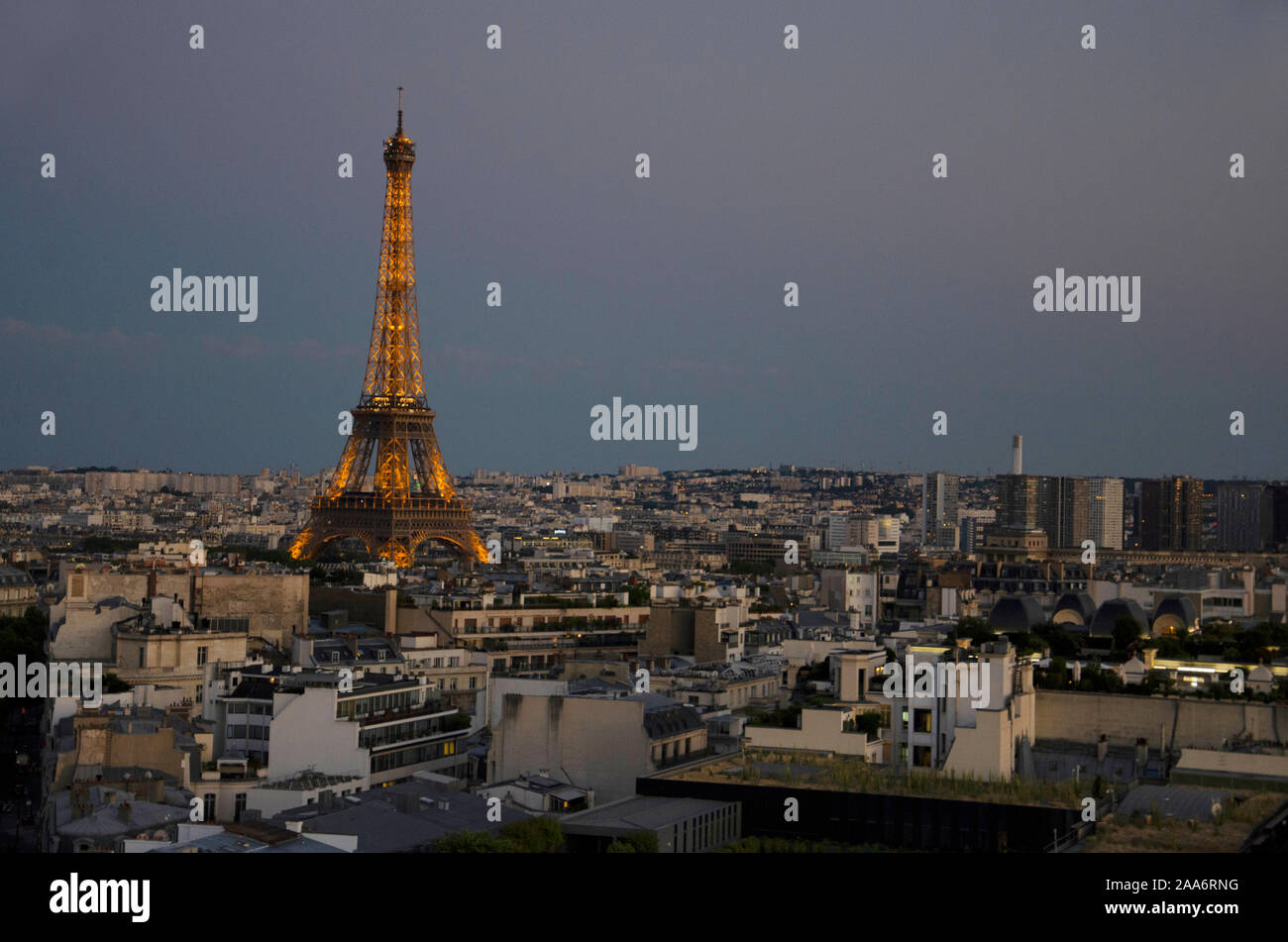 Eiffel Tower seen from Arc de Triomphe, Paris, France, Europe Stock Photo Alamy