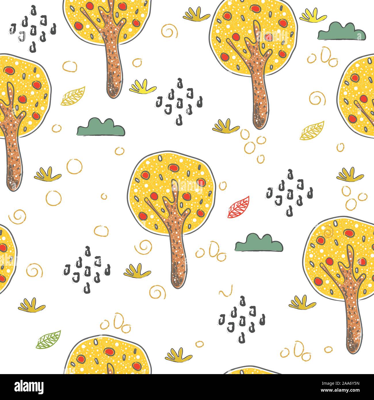 Seamless Pattern with Cute Trees. Scandinavian Style Stock Vector Image ...